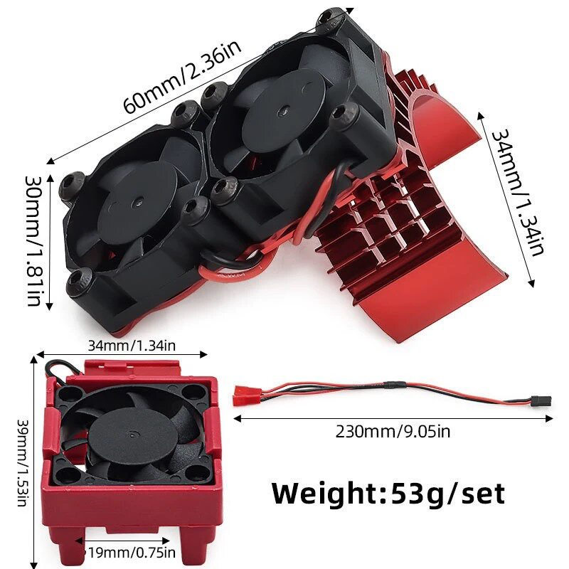Rc Hobbies - Doppel-Kühlventilator-Set Hochgeschwindigkeits-Kühlkörper für Traxxas VXL-3s ESC