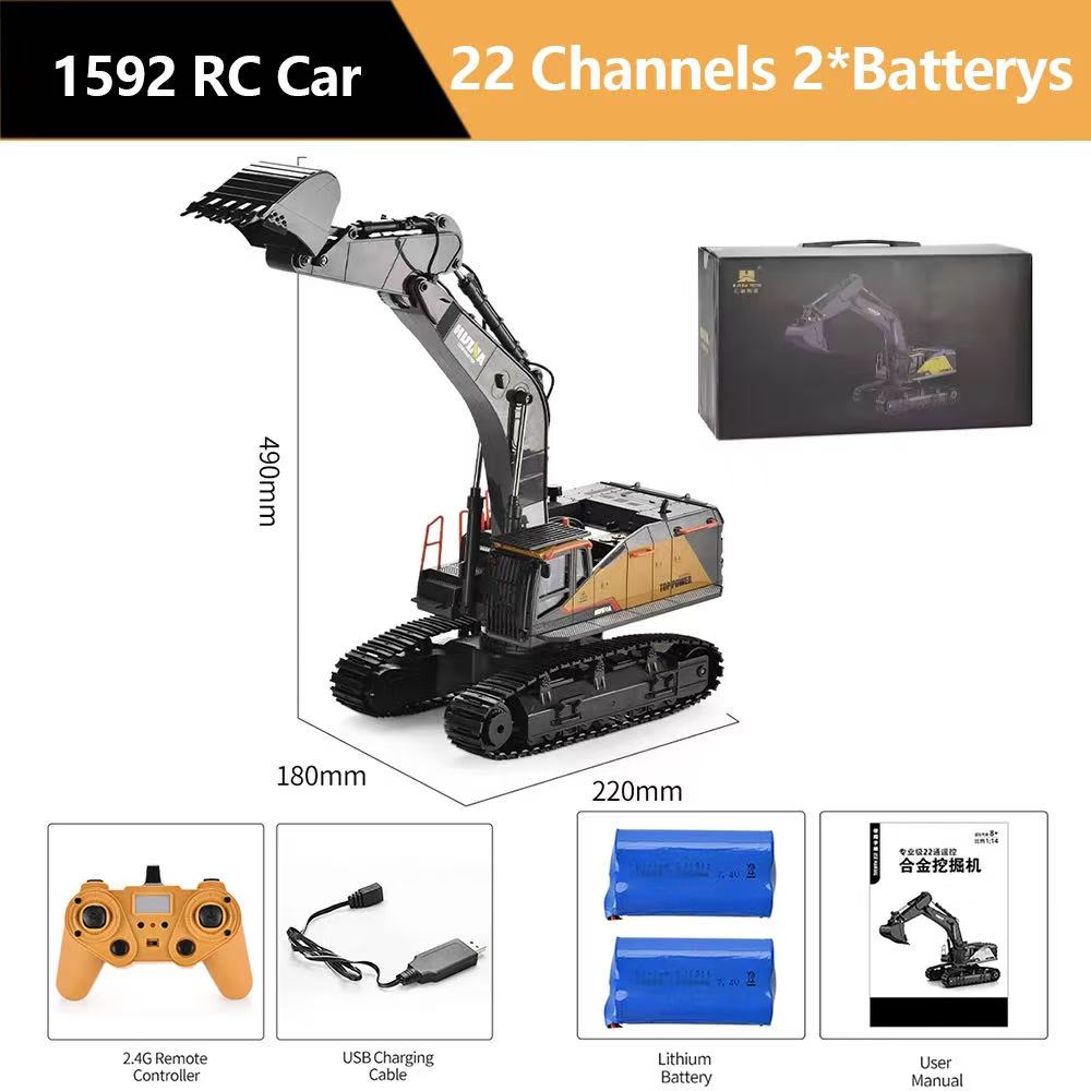 Rc Excavator Hydraulic - HUINA 1592 1/14 Maßstab 22 Kanäle