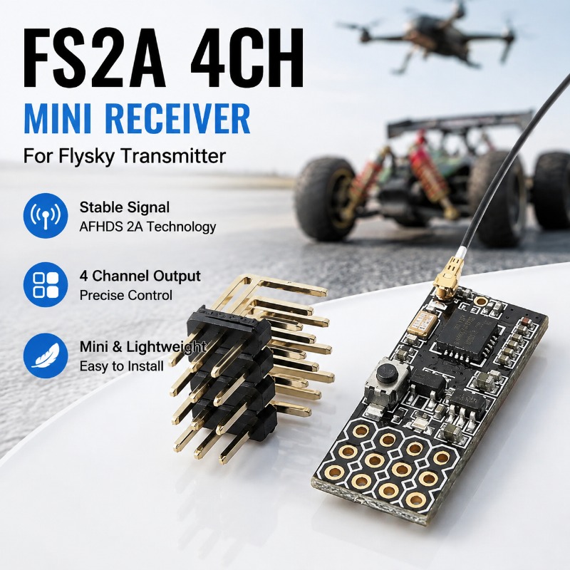 Rc Hobbies - FS FS2A-4CH 4-Kanal-PWM-Empfänger 4-Kanal-Funkmodul Kompatibel mit